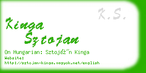 kinga sztojan business card